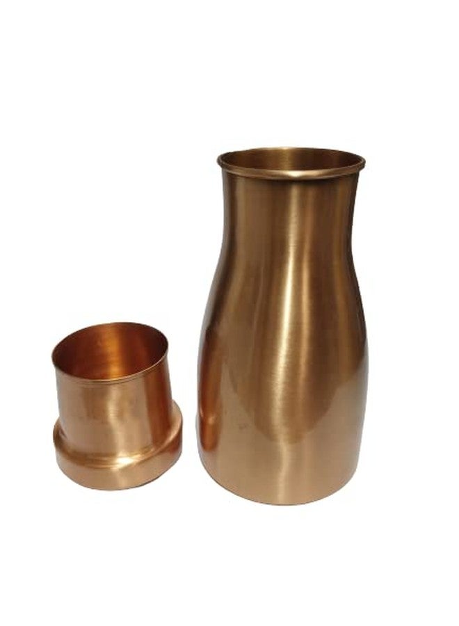 Dynore Copper Water Bottle/Bedroom Jar/Bedside Bottle With Inbuilt Copper Glass- 800 ml - Image 4